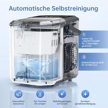 Машина для приготування льоду Ice Maker 1.3л, чорна, для кухні, офісу, барів, вечірок. Швидке приготування 9 кубиків за 6 хвилин, самоочищення, тиха робота.