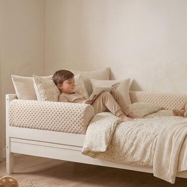 Захист для ліжечка дитячого 90 см з м'яким бортиком Minky, бортик на ліжко, захист від випадання для малюка, блакитний