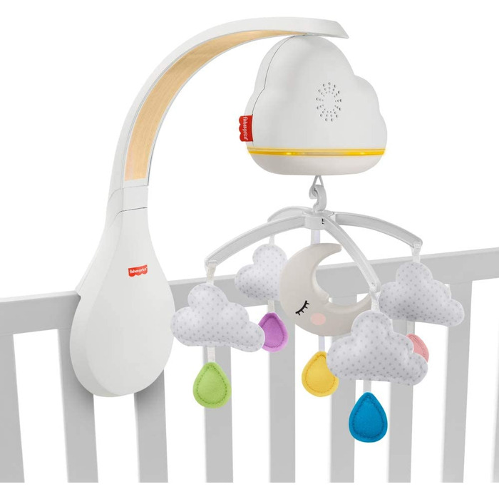 Нічник Fisher-Price CDN41-3-в-1 із заспокійливою музикою і білим шумом із зоряним освітленням, дитяче обладнання, від 0 місяців і старше (Cloud Mobile)