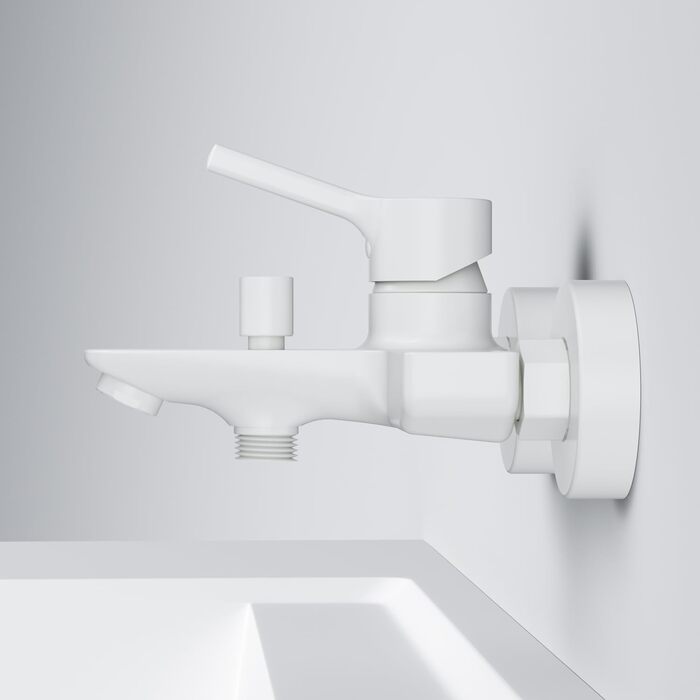 Змішувач для ванни AM.PM X-Joy чорного матового кольору з виливом, одноручний, для ванни та душу, FXA10022