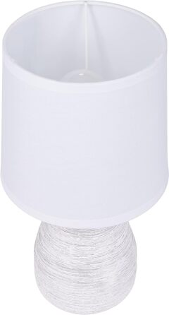 Набір з 2 настільних або приліжкових ламп - 28 см - білий - керамічні основи ламп - бавовняні абажури - заміський будинок в стилі шеббі-шик