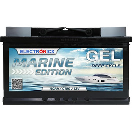 Гелева батарея 12 В 140 Ач Marine Edition технологія GEL, сонячна батарея для човнів, автофургони, надійна надійна батарея для кемпінгу на човні Sola (110 Ач)