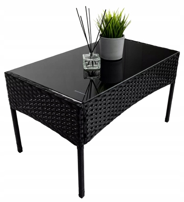 Комплект садових меблів Rino з ротанга, чорний, 7 предметів