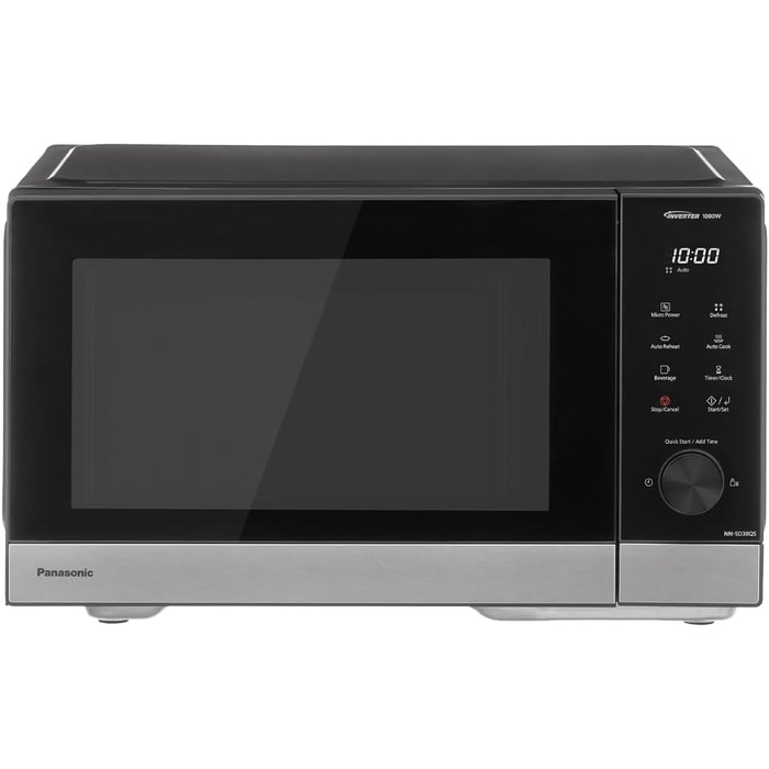 Мікрохвильова піч Panasonic NN-GD35HBGTG з грилем та функцією пару (23 л, чорний/нержавіюча сталь)