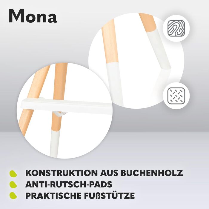 Дитячий стільчик Lionelo Mona 4в1, сірий, 6-36 місяців, до 15 кг / 25 кг / 75 кг