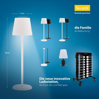 LED-світильник SECURIT 'Feline' - диммер, бездротовий, акумуляторний, з USB-магнітним кабелем, для бару/кафе/ресторану/готелю, 38x11x11 см, білий
