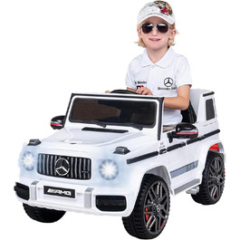 Дитячий електромобіль Mercedes AMG G63 білий, ліцензований, з пультом 2,4 ГГц, іграшкове авто для дітей від 3 років