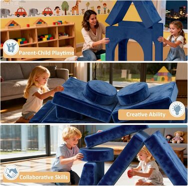 Модульне дитяче диван-конструктор 12 в 1 – сертифікат CPC, дитячий диван-трансформер, дитячий кушетка з міцних пінопластових подушок, ідеальний для дитячої кімнати