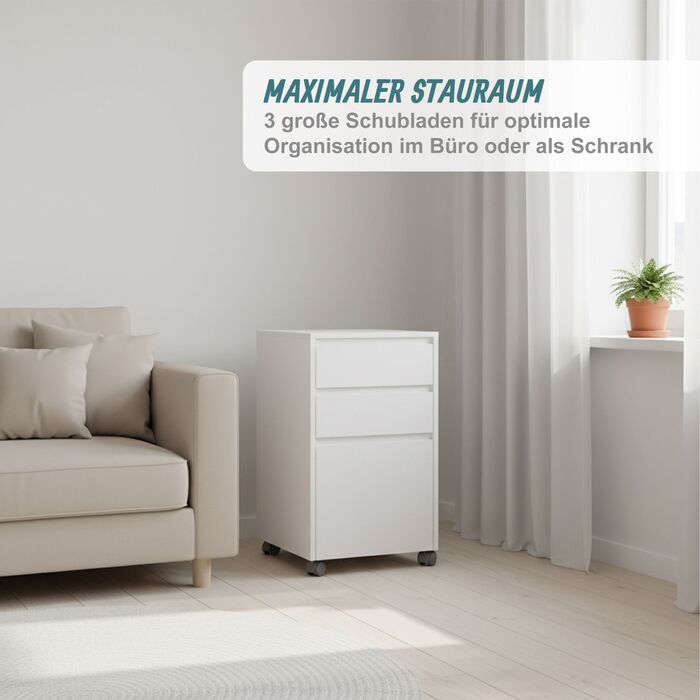 Контейнер Relaxdays на коліщатках з 3 висувними ящиками