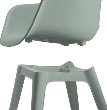 Садове крісло Allibert Akola 2 шт., пластик, 56.7×55.8×80.1 см, шаленське крісло-купол для саду, тераси, їдальні, вінтажне зелене