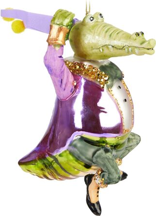 Крокодил на ялинку - Ручний розпис і видування з рота - Кумедні ялинкові прикраси - Фігурки для різдвяних прикрас
