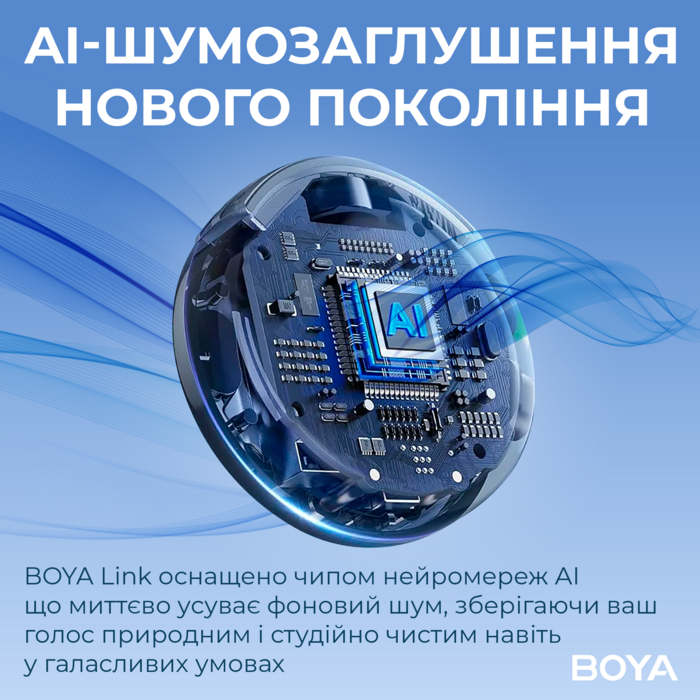 Бездротовий мікрофон BOYA LINK 3-01 Type-C/TRS/Lightning Black