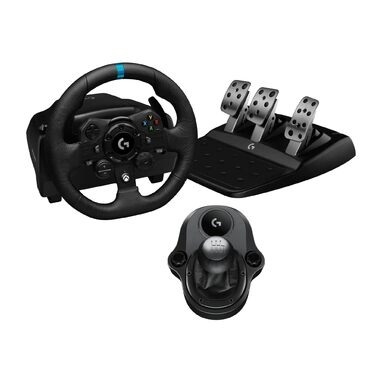 Logitech G923 Racing Wheel – Гоночний руль та педалі з Force Feedback для PS5, PS4, PC, Mac (Чорний)
