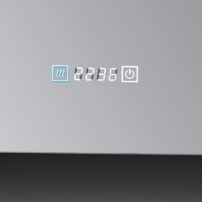 Дзеркало для ванної кімнати LISA LED 80x60 см з підсвічуванням, розеткою та годинником. Сенсорне регулювання, 3 кольори світла, антизапар.