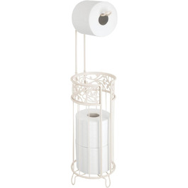 Тримач mDesign TP вертикальний - сучасний тримач для рулонів паперу - для ванної кімнати - тримач для туалетного рулону - 3 запасні тримачі для рулонів - кремового кольору