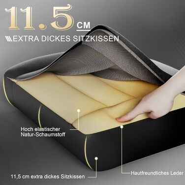 Ігровий стілець, офісний стілець з підставкою для ніг, ергономічний стілець, регульована спинка 90-135°, вантажопідйомність 150 кг, чорний