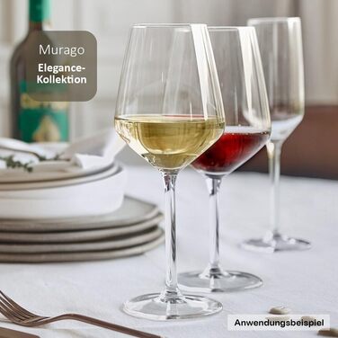 Набір келихів для білого вина Elegance 24 шт, 380 мл - великі келихи для вина, міцне скло, можна мити в посудомийній машині