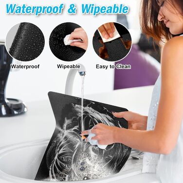 Набори підставки під тарілки 6 шт. з екошкіри, 43x30 см (червоний/сірий)