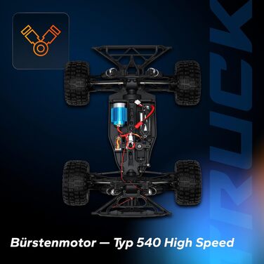 Overmax Hooligan RC 1:10 - Повнопривідний радіокерований автомобіль 35 км/год, 100 м, 2x1800 mAh, IPX5, LED, Металевий привід