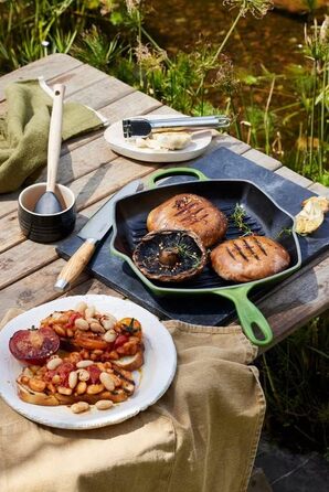 LE CREUSET Signature Сковорода-гриль з чавуну, квадратна, 26 см, для всіх типів плит (в т.ч. індукційних), 2,86 кг, колір 'Кариби'