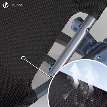 Розкішні лежаки для відпочинку Vounot (2 шт.): регульована спинка, захист від сонця, для саду, басейну, тераси (чорний)
