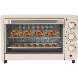 Міні-піч 22L з грилем та решіткою, 1000W, таймер 60хв, піч для піци, 120-250°C, електрична піч для сім'ї, вечірок, грилів, сніжків та десертів