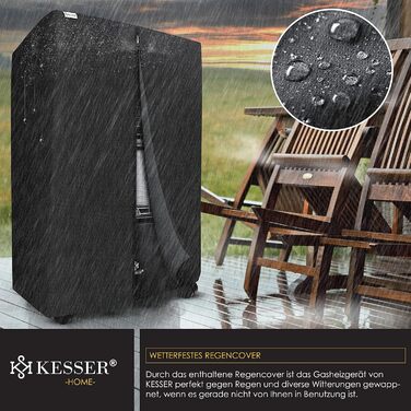 Газовий обігрівач KESSER® 4200W з керамічним нагрівачем, газовий нагрівач, інфрачервоний нагрівач, чорний. Підходить для бутан/пропан до 15кг