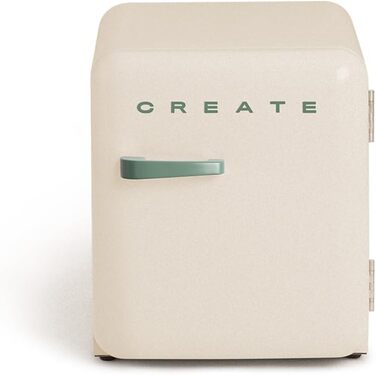 Ретро міні-холодильник 50 Gold, 48л, кремовий, 50x44x49.8 см