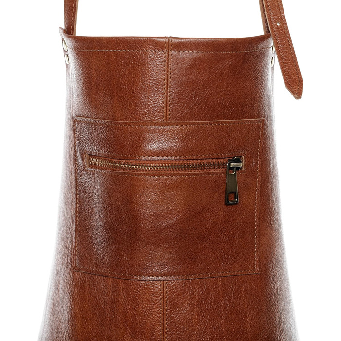 Шкіряний фартух великого розміру SID & VAIN - ручної роботи, світло-коричневий, для грилю, приготування їжі, офіціантів, чоловічий та жіночий