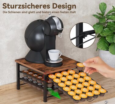 Тримач для капсул кави Dolce Gusto, металева висувна шафа для 90 капсул, з тихими направляючими та антиковзними ніжками