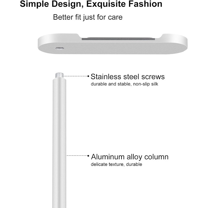 Підставка для навушників з алюмінію, тримач для гарнітури з міцною металевою основою для столу, сумісна з більшістю навушників (Рожеве золото) (Срібло)