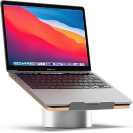 Підставка для ноутбука на стіл HumanCentric: алюміній, сірий, дерев'яний (чорний горіх, аhorn), ергономічна, для MacBook