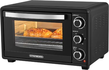 Міні-піч Steinborg 25 л з конвекцією: піч, піца, хліб. Таймер, 100-230°C, зйомний піддон. Економне споживання енергії