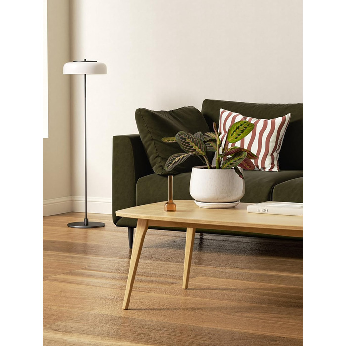 Керамічні горщики LE TAUCI з підставкою, 10+13+16 см, набір 3 шт. для кімнатних рослин, з дренажним отвором, бежева реактивна глазур