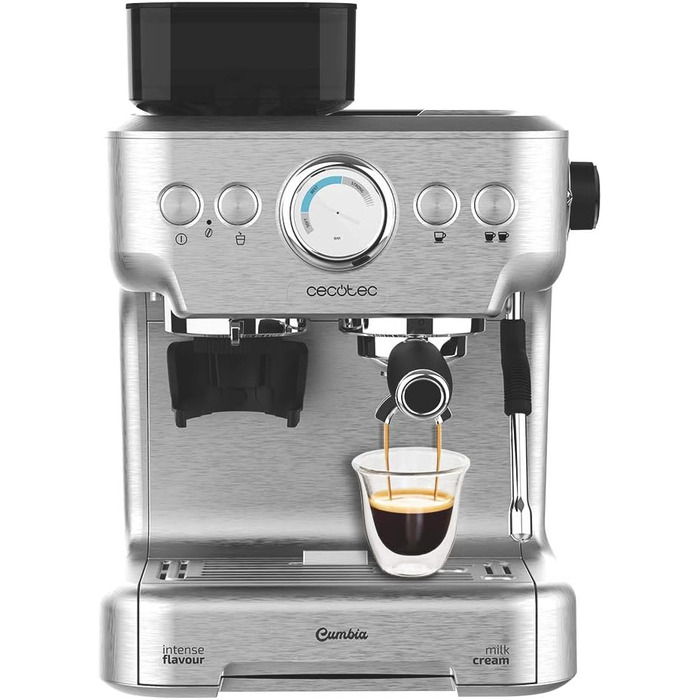 Еспресо-кавомашина Cecotec Cumbia Power 20 Barista Aromax - 2900 Вт, 2 системи нагріву, 20 бар, манометр