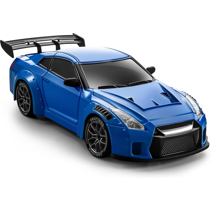 RC Drift Car ACAMMZAR 1:24, 4WD, 20 км/год, з LED підсвіткою, 2 акумулятори, для дітей від 4 років та дорослих - блакитний S815