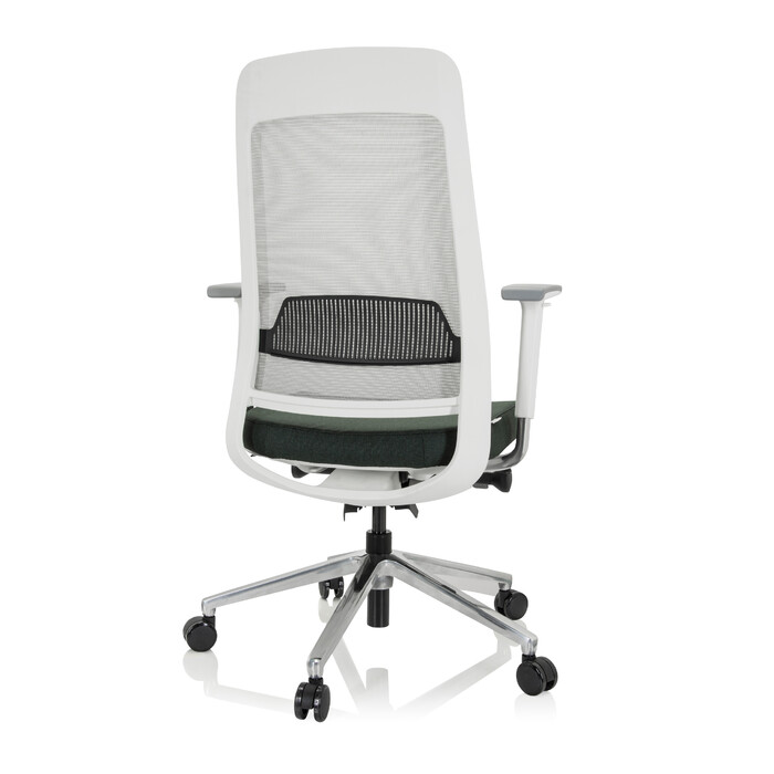Офісне крісло / поворотне крісло CHIARO T2 WHITE сітка / тканина темно-зелений / сірий hjh OFFICE