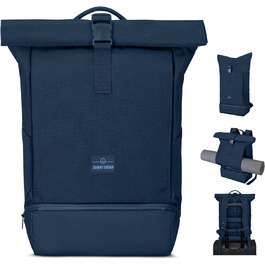 Рюкзак Johnny Urban для жінок і чоловіків - Allen Medium - Rolltop з відділенням для ноутбука для Uni Bicycle Business - 15 л - Екологічний - Водовідштовхувальний (темно-синій)