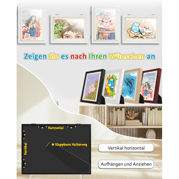 Рамка для дитячих малюнків Ciscle, A3, для творчості та робіт, з фронтальним відкриванням, 1 шт. (біла)