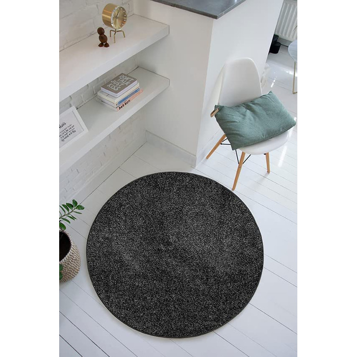 Килим для дому Carpet Studio круглий 130 см чорний