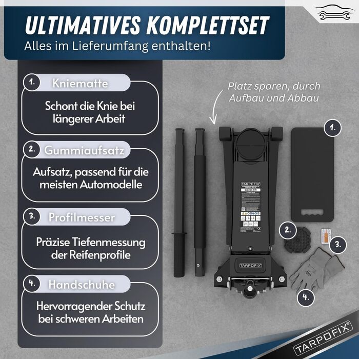 Гідравлічний домкрат Tarpofix 3т (85-475 мм) для позашляховиків та легкових авто | Низькопрофільний домкрат з подвійним циліндром