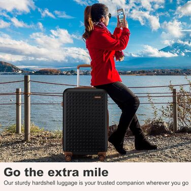 Чотири валізи KONO з ABS пластику, 75 x 48 x 29 см, з TSA замком, ручна поклажа, набір 4 шт. (білий, чорний)