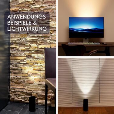 LED прожектор для підлоги (2 шт) білий 6W, напольний світильник для непрямого освітлення вітальні, з лампою GU10 230V, тепле біле світло 2700K