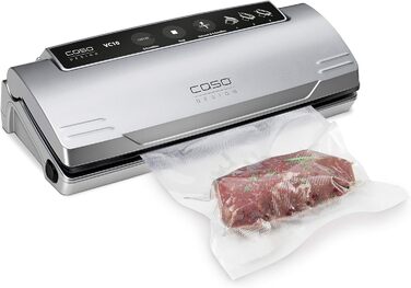 Вакууматор CASO VC10 для продуктів харчування, пристрій для вакуумування з 10 пакетами, ширина шва 30 см