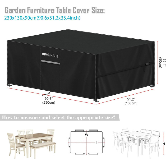 Захисний чохол для садово-патіо меблів (230x130x90 см) - водовідштовхуючий, 420D Oxford