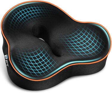 Ергономічна подушка для сидіння з memory foam для офісного крісла та авто, подушка для офісного крісла, авто та home office, знімний чохол, неслизька, M (60–85 кг)