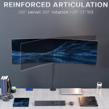 Кріплення для монітора VIVO STAND-V100R: підтримка екранів до 49 дюймів, регульована висота, міцна конструкція, чорний колір
