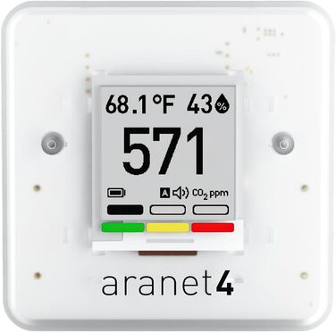 Aranet4 Home: Бездротовий датчик якості повітря для дому, офісу або школи (CO2, температура, вологість)