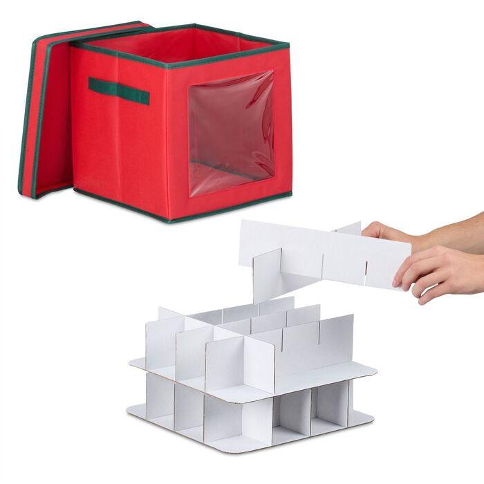 Набір з 2 коробок для зберігання новорічних кулічок Relaxdays