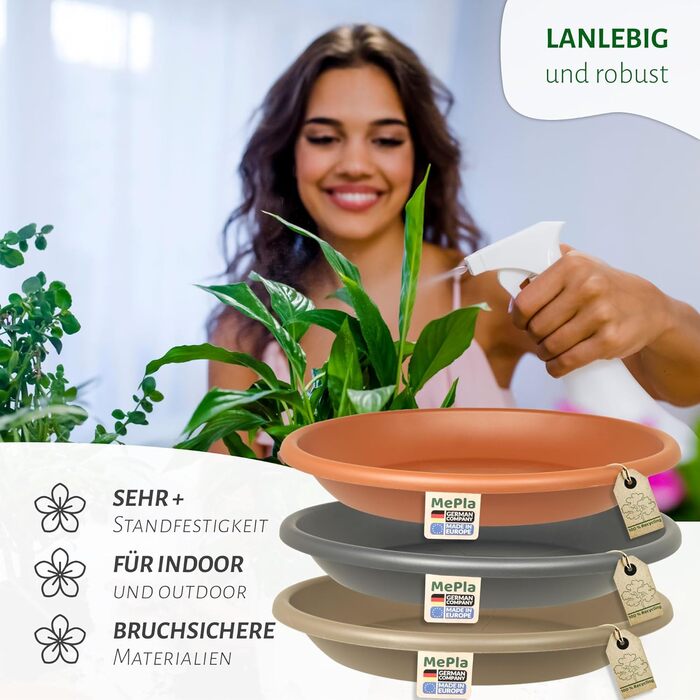 Квітчар/Горщик для рослин Cylindro, ø60 см + підставка ø58 см, антрацит, стійкий до погодних умов, з UV-стійкого пластику. Комплект горщика ø60 + підставка ø58 см, антрацит